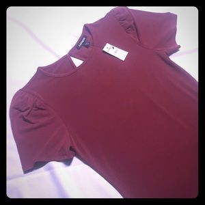 NWT Express burnt red shirt with short sleeves.